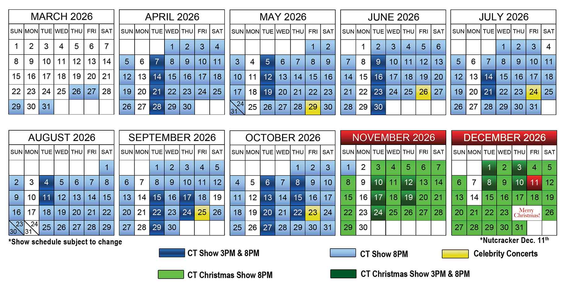 Pigeon Forge Show Schedule at Country Tonite